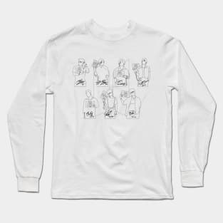 BTS Member Sketch Line Art Fanmade Merch & Accessories Long Sleeve T-Shirt